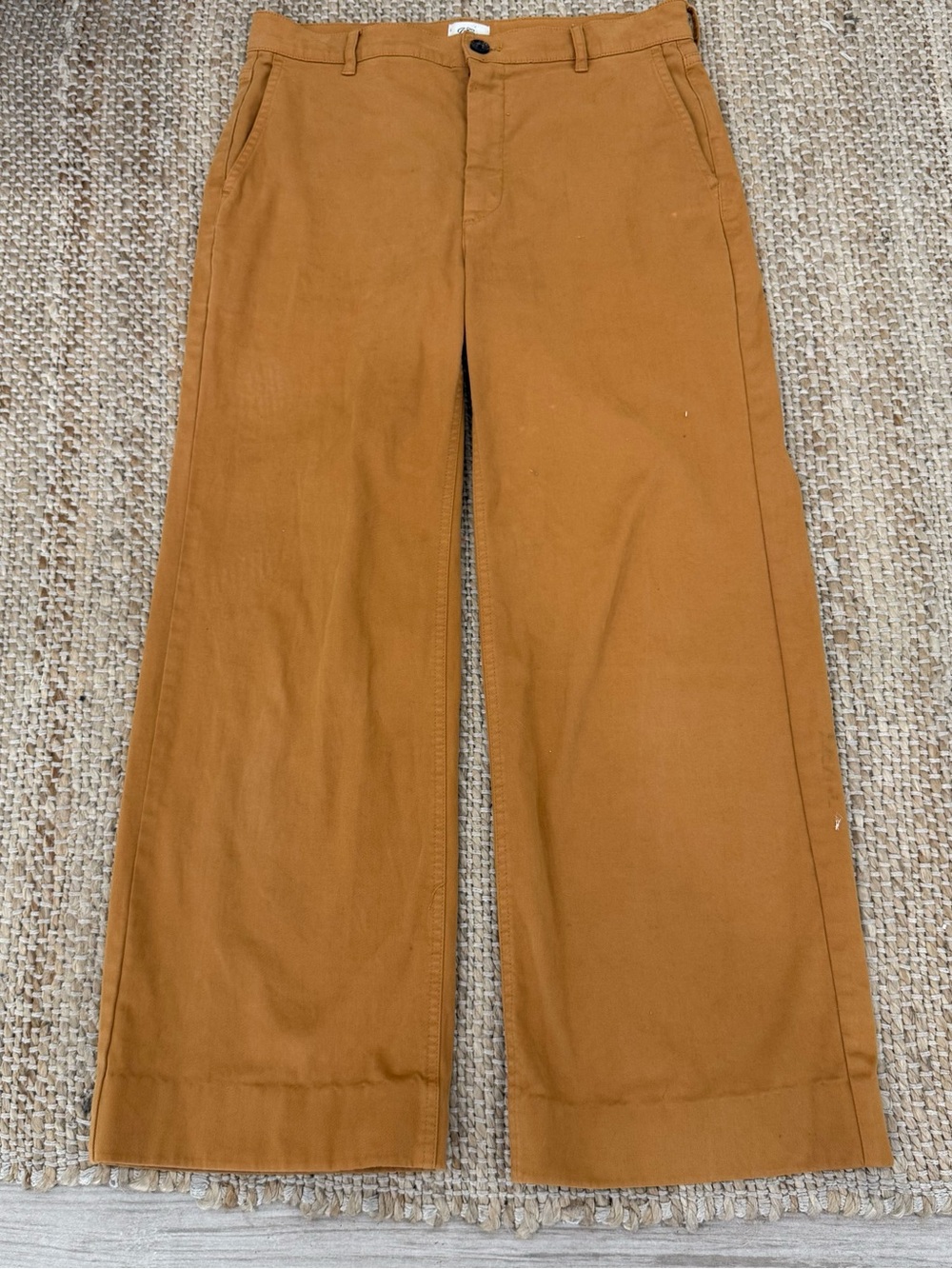 J.Crew BF499 Wide Leg Chino Pants Caramel cropped Length or petite Size 28